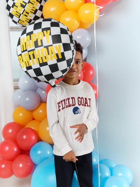 Folienballon Zielflagge, 45 cm - Party Deco