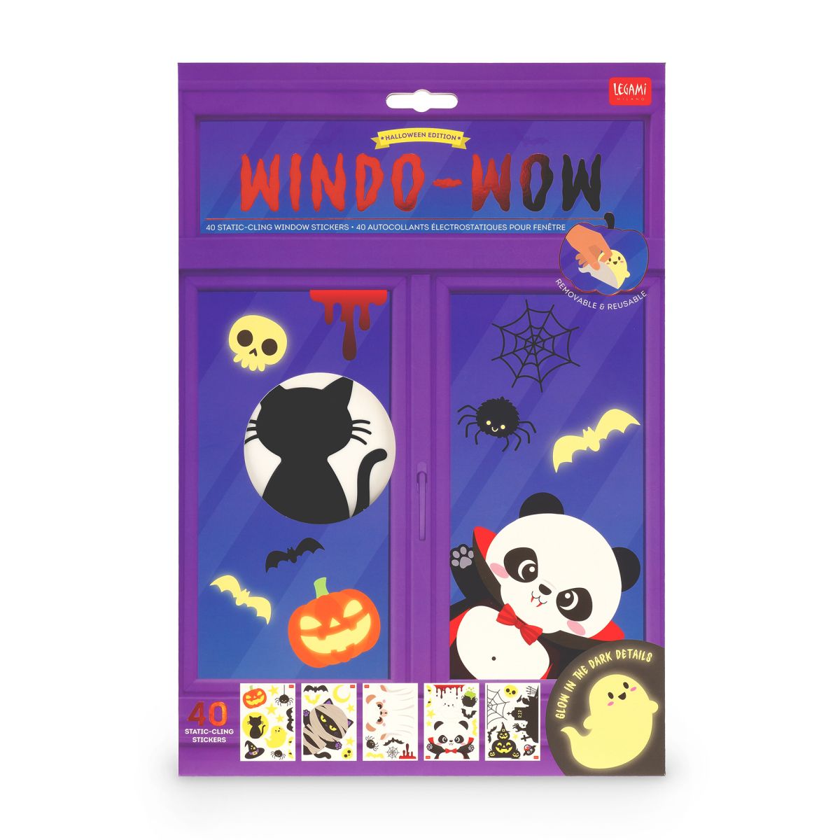Set aus 40 Elektrostatischen Fensteraufklebern Halloween - Windo-Wow - Legami