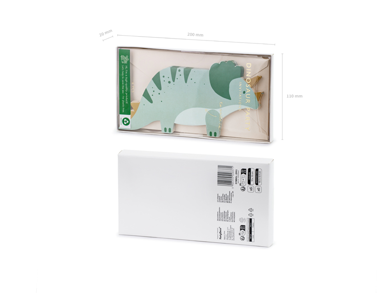 Einladungen Triceratops Dinosaurier (6 Stk.) - Party Deco