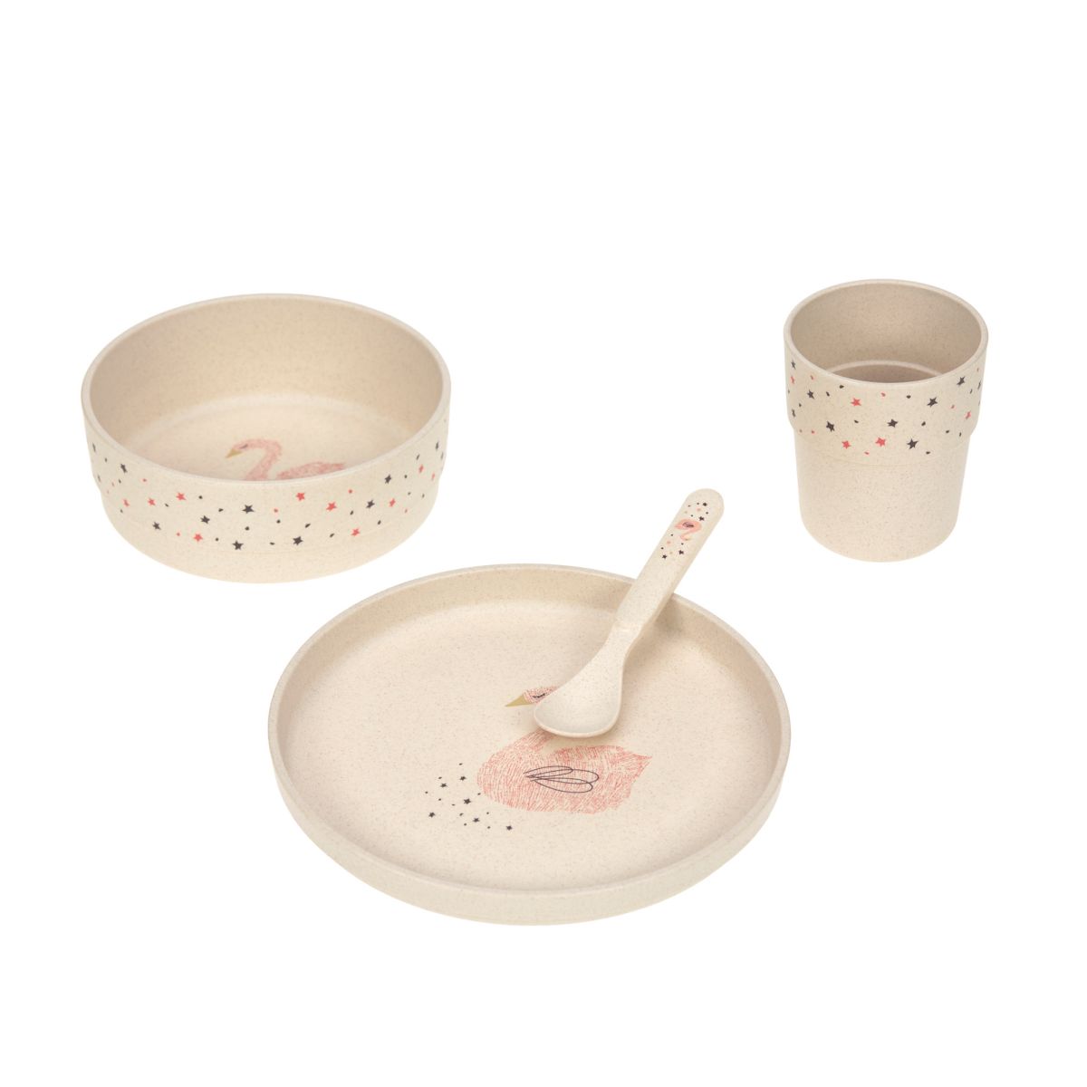 Kindergeschirr-Set Schwan (4 teilig) - Lässig