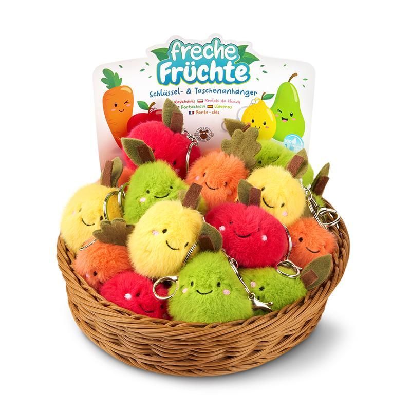 Plüsch Schlüsselanhänger Früchte (versch. Designs, 1 Stück) - Trendhaus