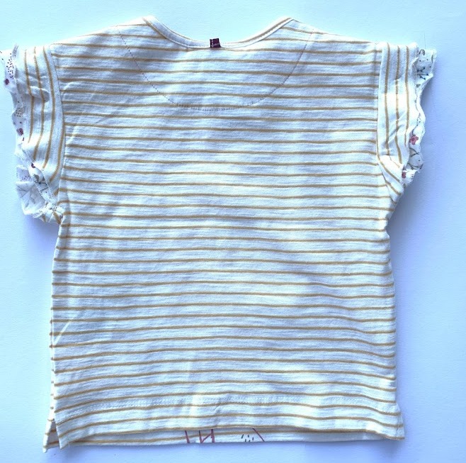 T-Shirt gelb geringelt - 74/80