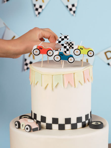 Geburtstagskerzen Rennautos (5 Stk.) - Party Deco