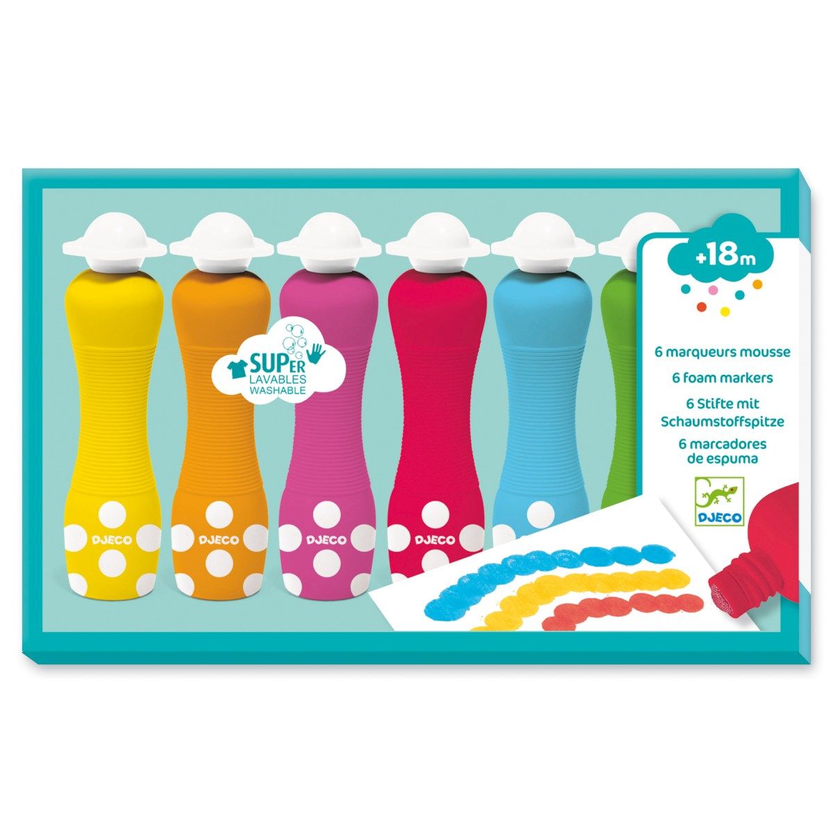 6 Farben mit Schaumstoffspitze - DJECO
