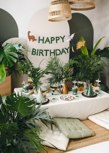 Girlande Dinosaurier "Happy Birthday" - Party Deco