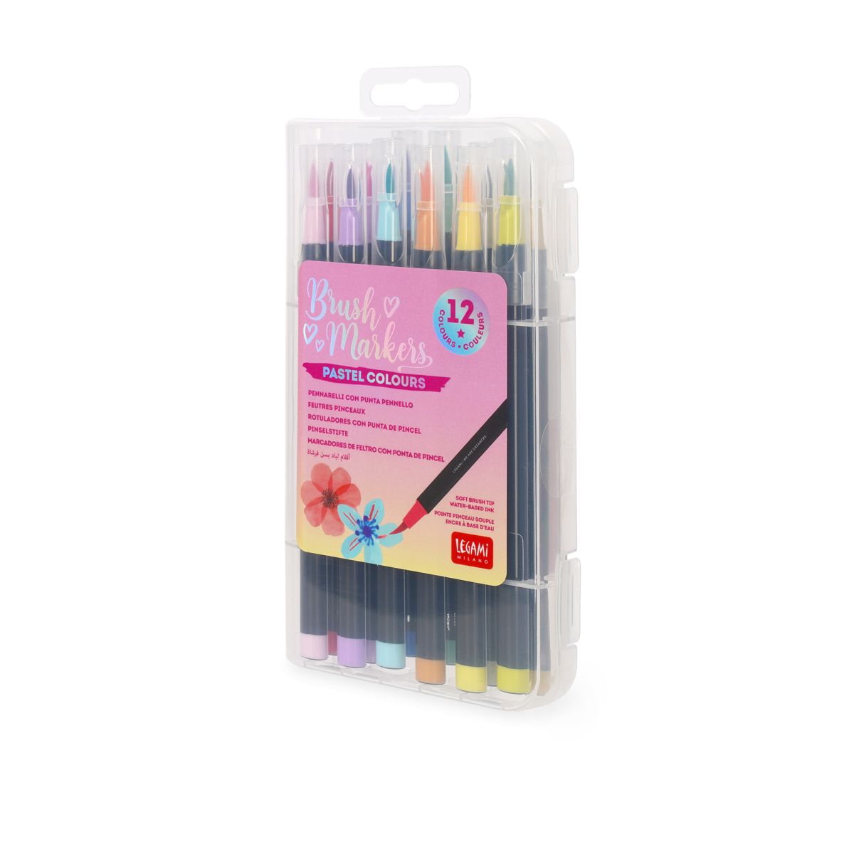 Brush Markers Set mit 12 Pinselstiften Pastel Colours - Legami