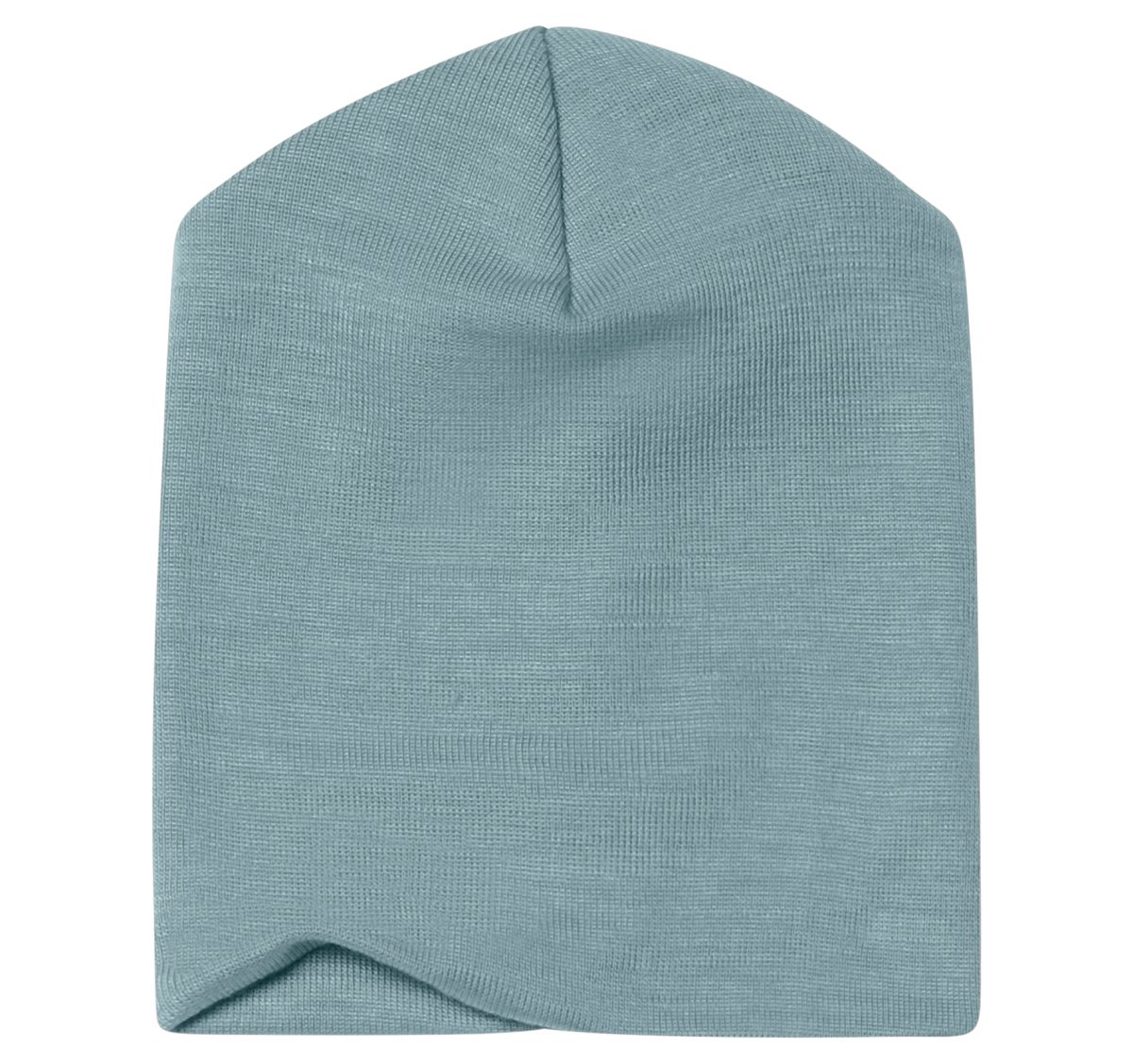 Kindermütze bergblau Wolle-Seide - 86-92