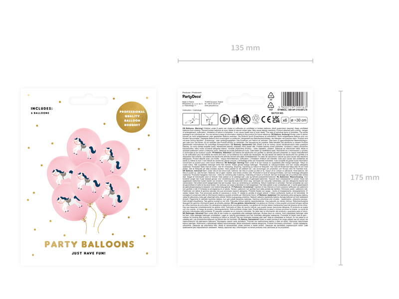 Luftballons Pferde (6 Stk.) - Party Deco