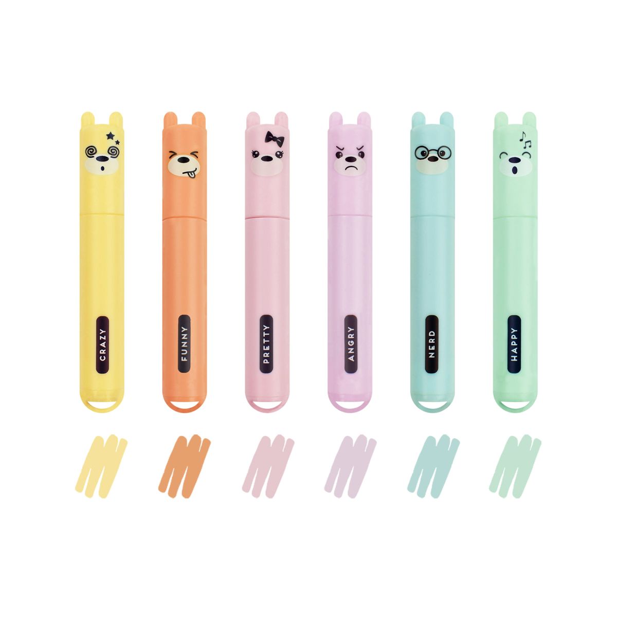 Teddy'S Style - Set mit 6 Mini-Textmarkern pastell - Legami