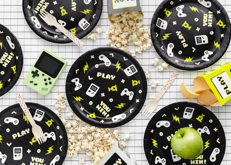 Pappteller Gamepad (6 Stk.) - Party Deco