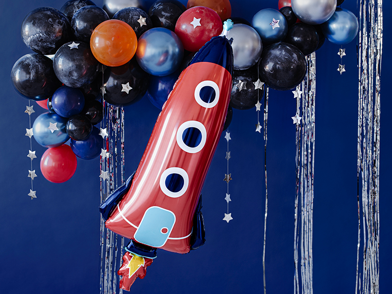 Folienballon Rakete, 44x115cm - Party Deco