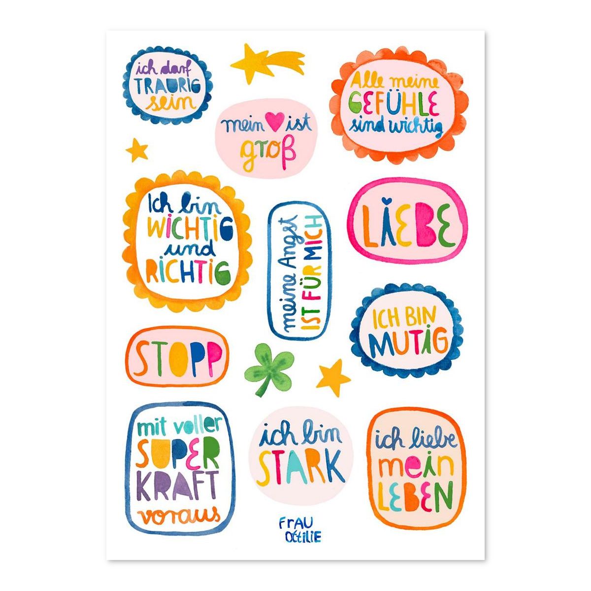 Kinder Tattoos "Affirmationen" - Frau Ottilie
