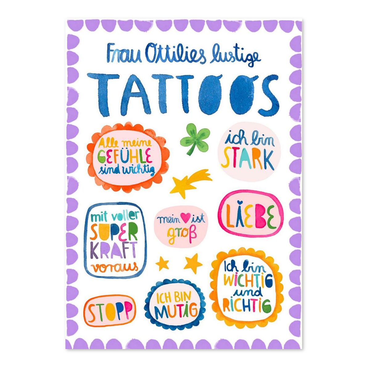 Kinder Tattoos "Affirmationen" - Frau Ottilie