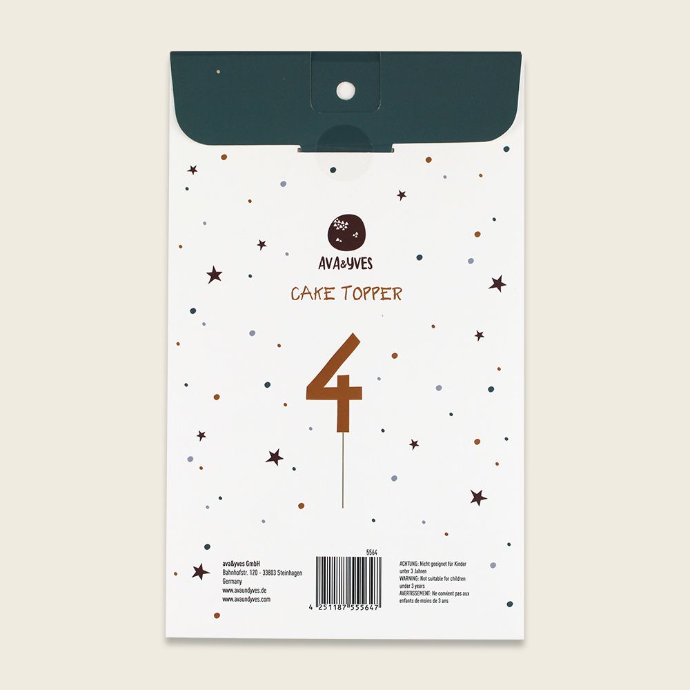 Cake Number Serie ADVENTURE, Zahl “4” - Ava & Yves