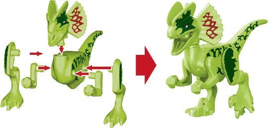 Mini-Bausatz Dinosaurier - T-Rex World (1 Stück, verschiedene Designs)