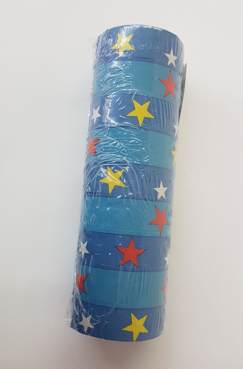Luftschlangen blau Sterne (1 Stück)