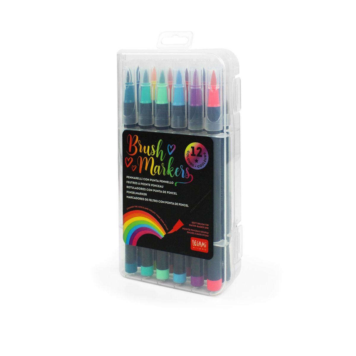 Brush Markers Set mit 12 Pinselstiften Bright Colours - Legami