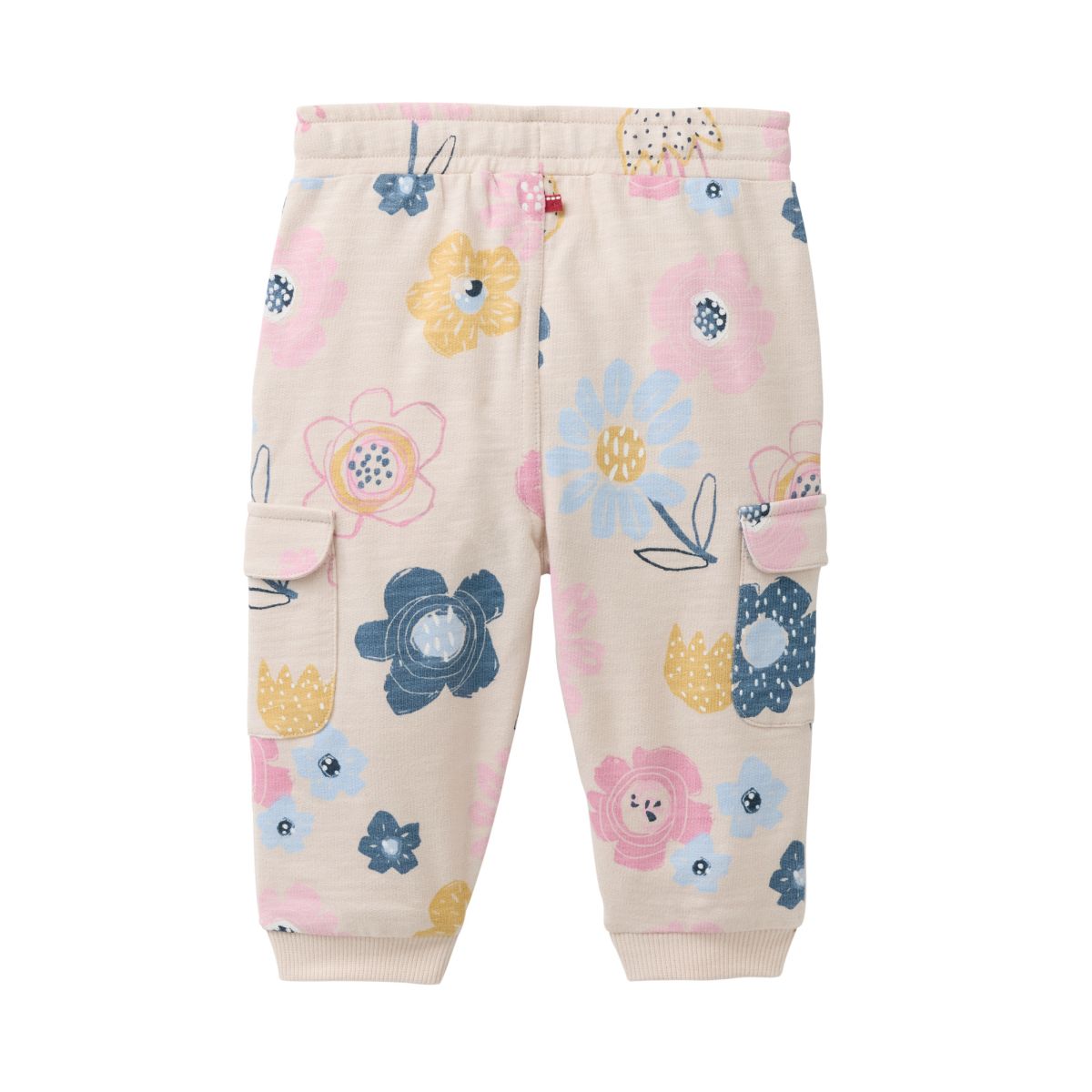 Cargo-Sweat-Hose lang Blumen GOTS - 74-80
