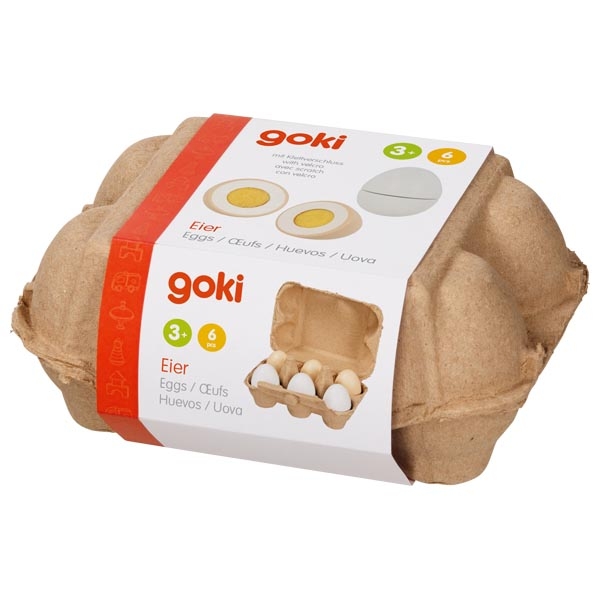 Eier mit Klettverbindung in Eierpappe (6 Stück) - Goki