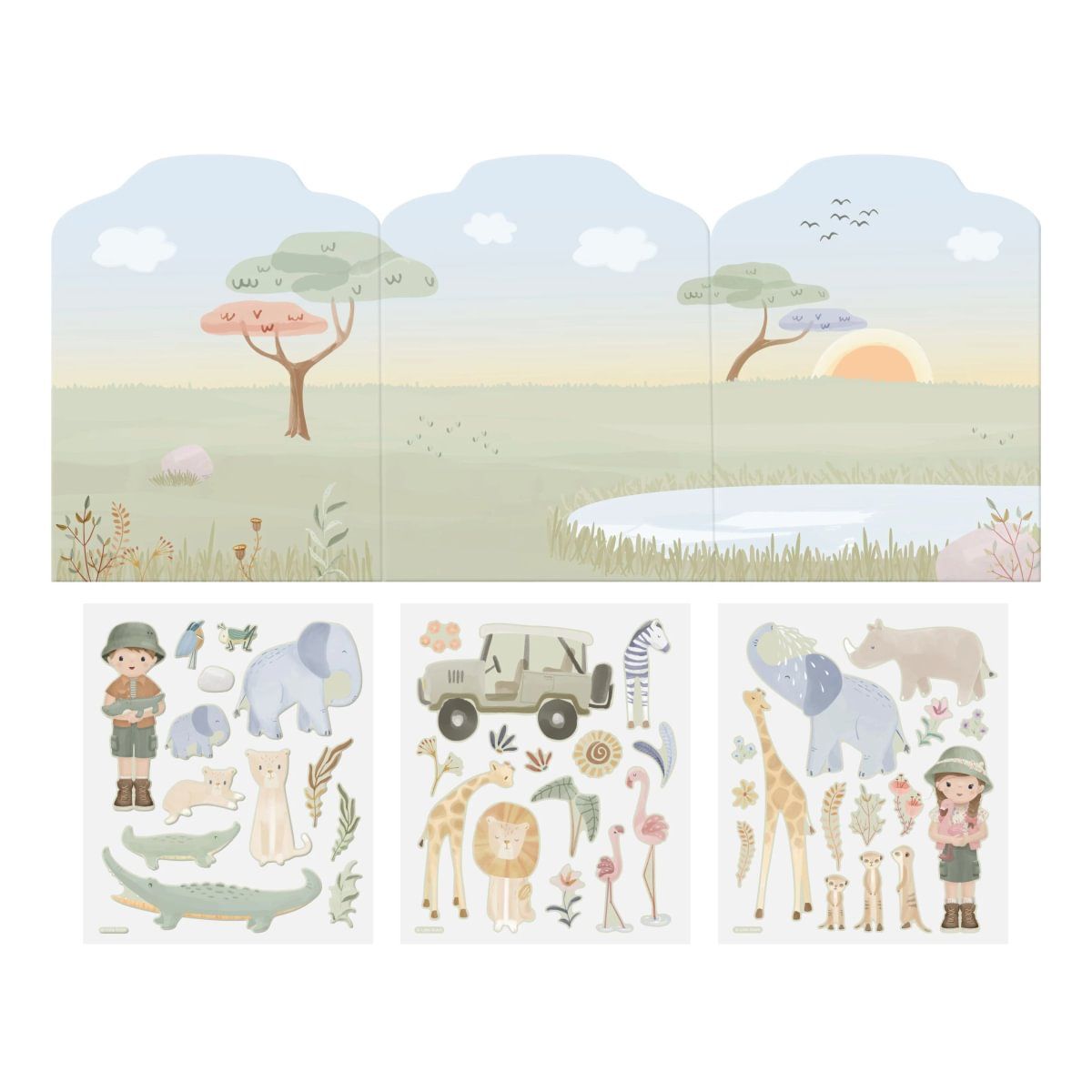 Stickerbuch (Wiederverwendbare Sticker) Safari Friends - Little Dutch