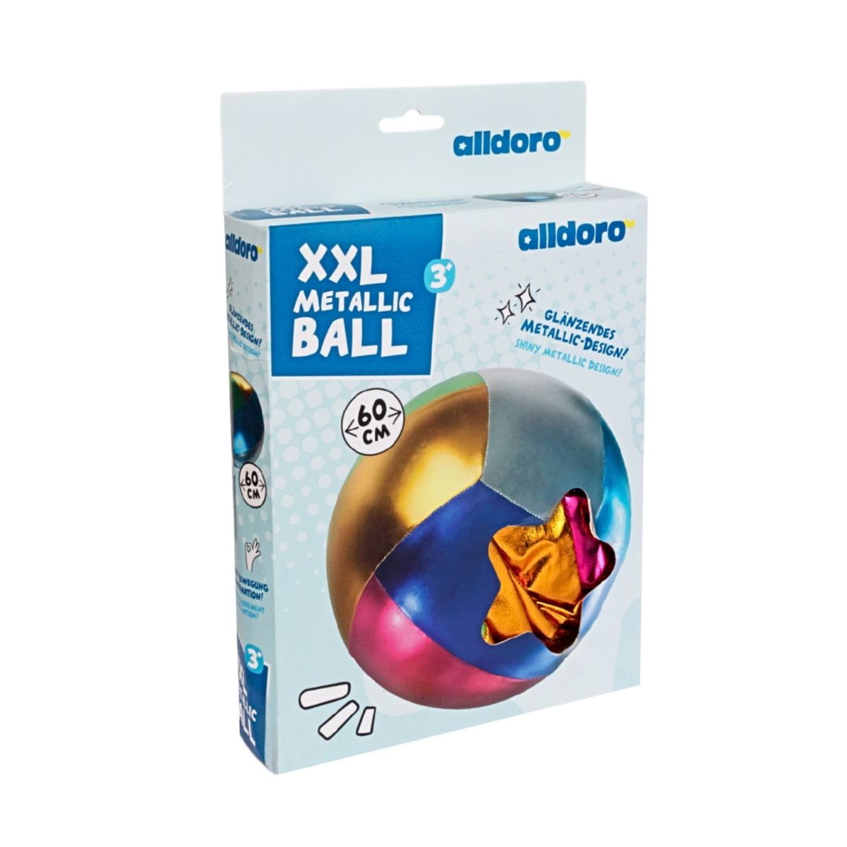 XXL Ball Metallic aufblasbar 60 cm - Alldoro