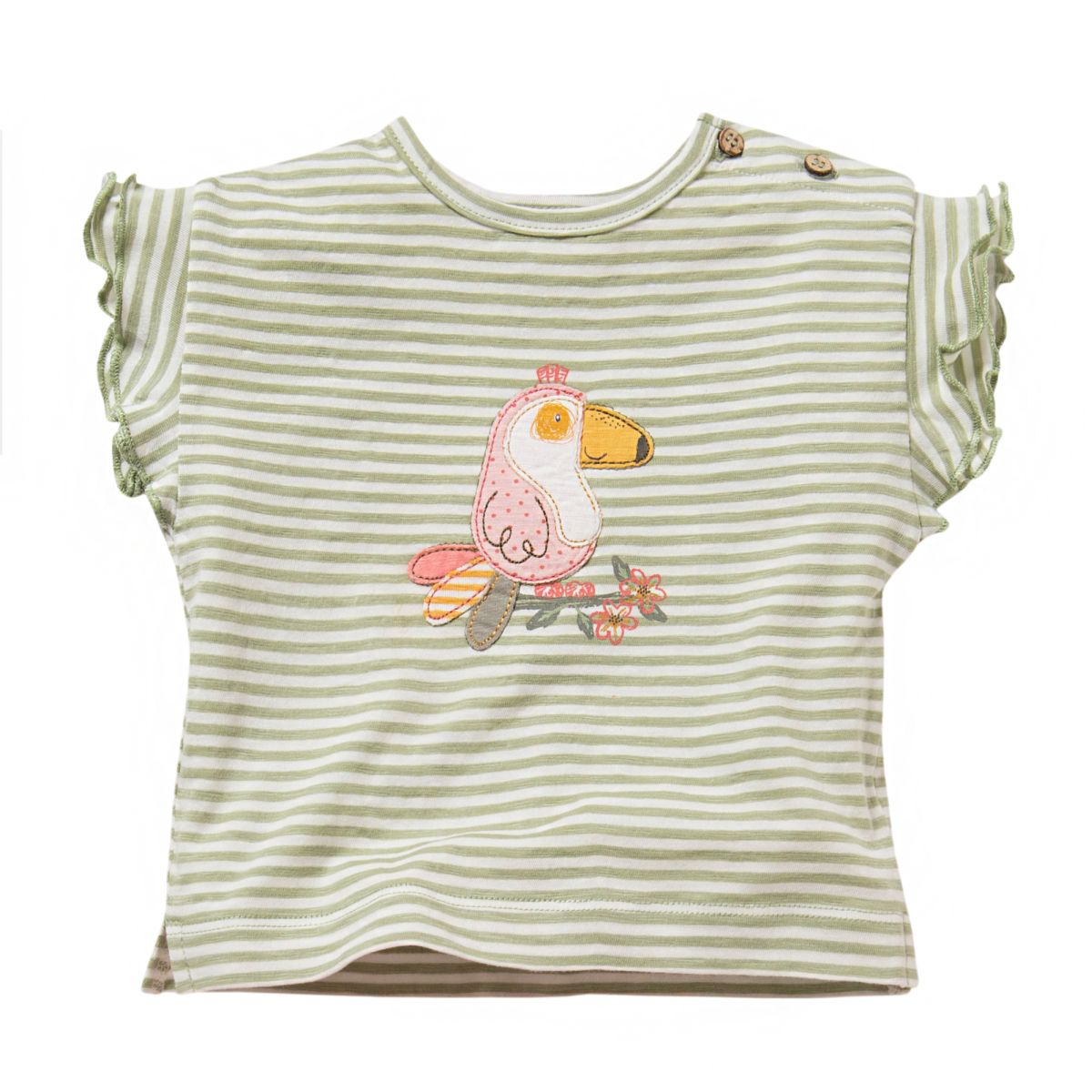 T-Shirt geringelt Kakadu GOTS - 62-68