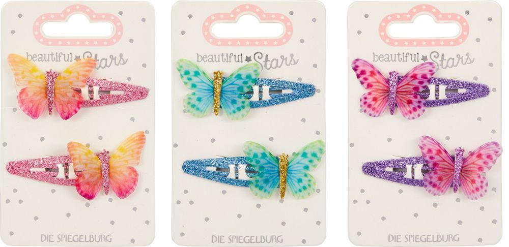 Haarclips Schmetterling no.3 - beautiful Stars(verschiedene Designs, 1 Set)