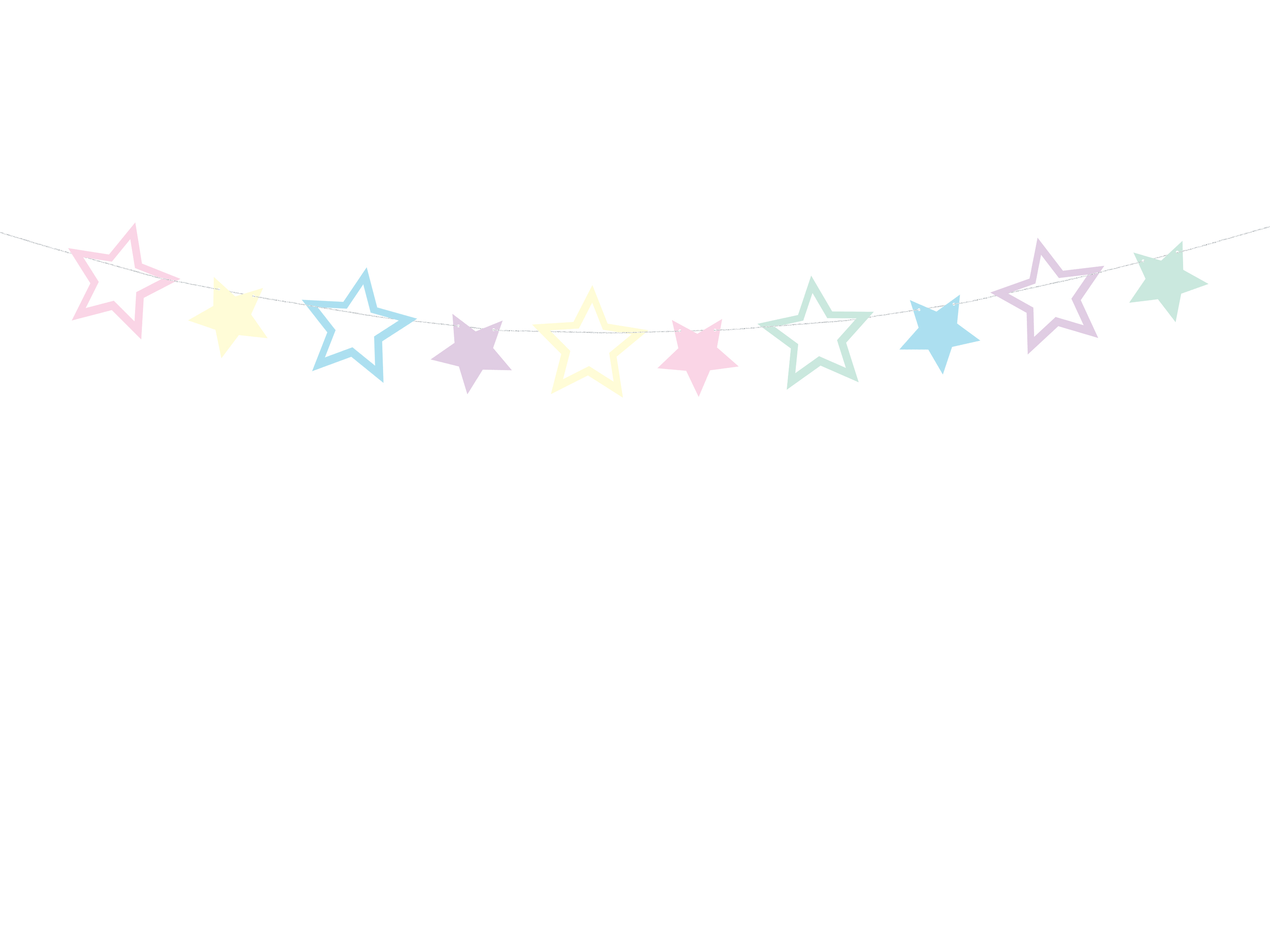 Girlande Einhorn - Sterne - Party Deco