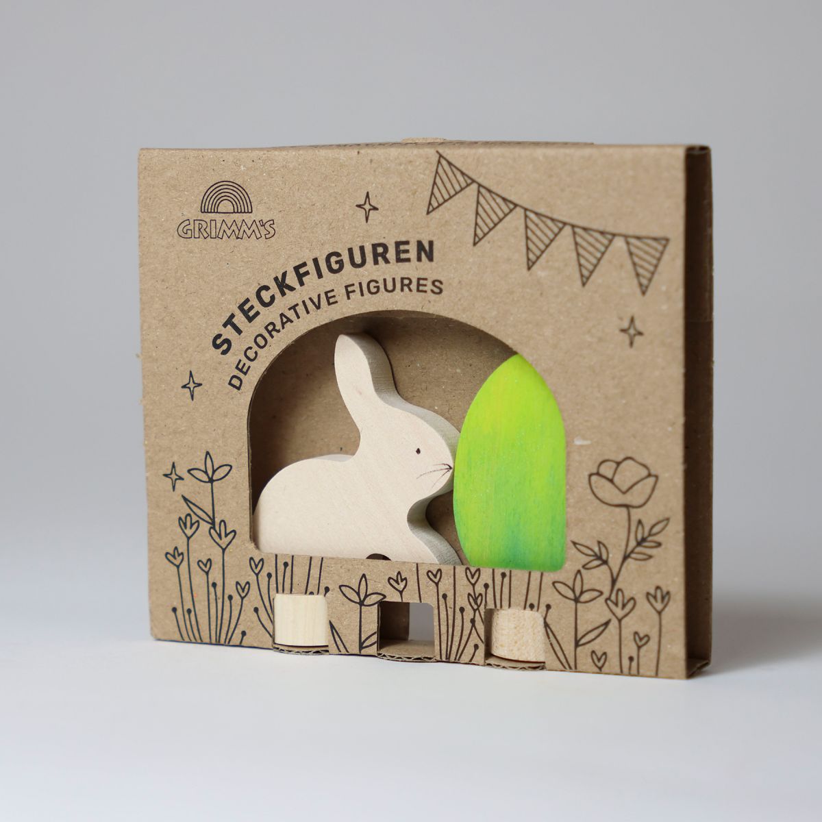 Grimm`s Steckfiguren Osterset Batik grün (2-teilig)