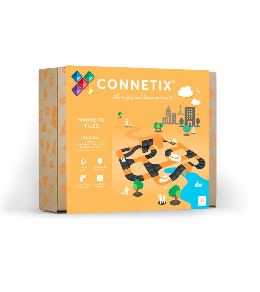 CONNETIX Roads Rampen & Kreuzungen Pack Magnetbausteine 16-teilig