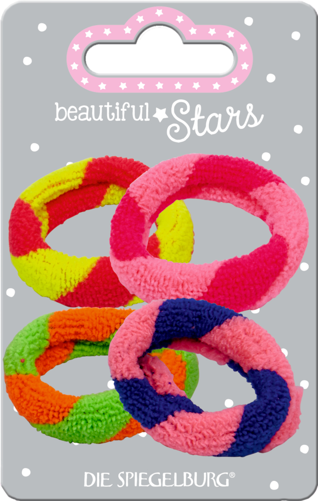 Haargummi Frottee (4 Stück)  beautiful Stars