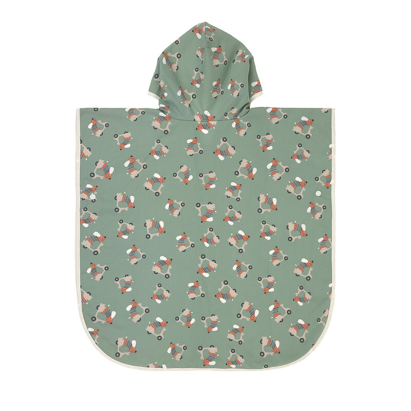 UV Badeponcho Kinder mit Scooter / Dog green - Lässig