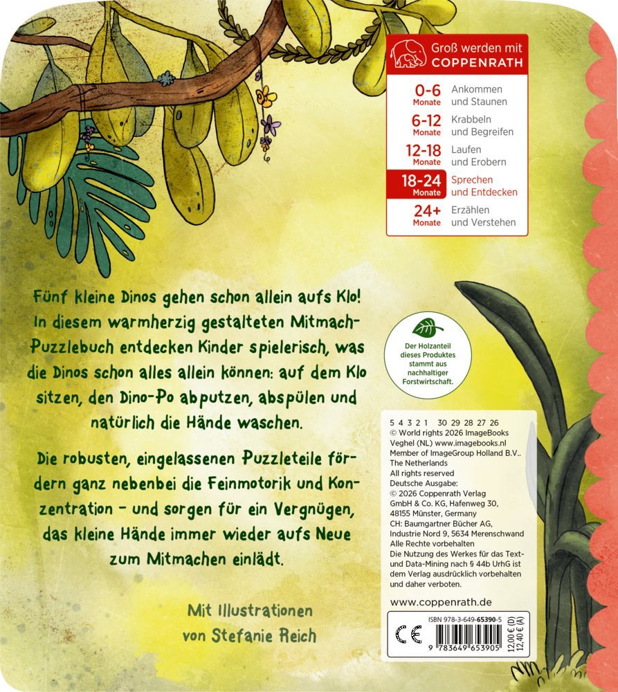 Mein Mitmach-Puzzle-Buch: 5 Dinos gehen allein aufs Klo 18M+