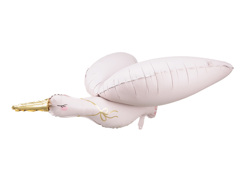 Folienballon Storch, 103x60 cm, hellrosa - Party Deco