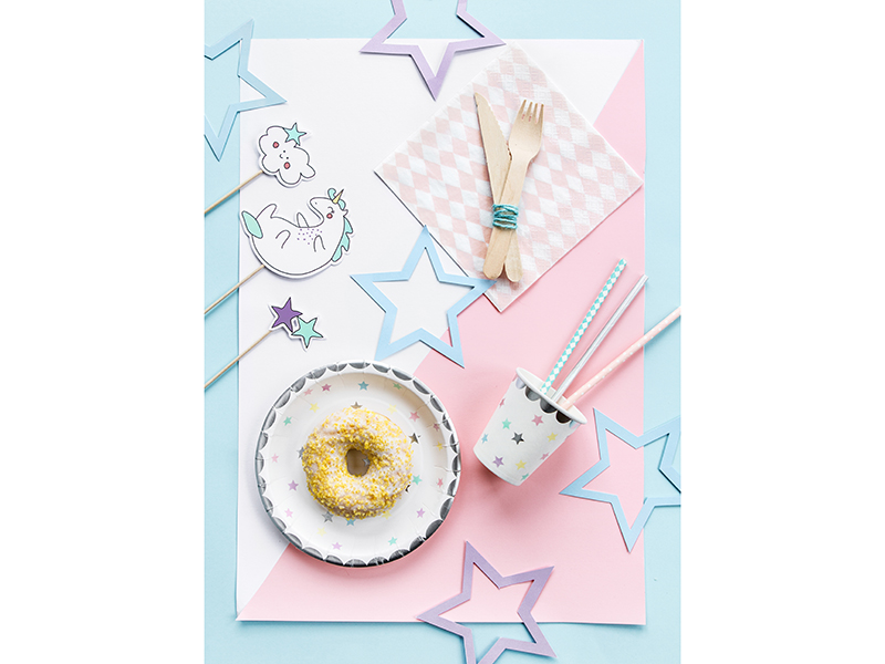 Pappteller Einhorn - Sterne (6 Stk.) - Party Deco