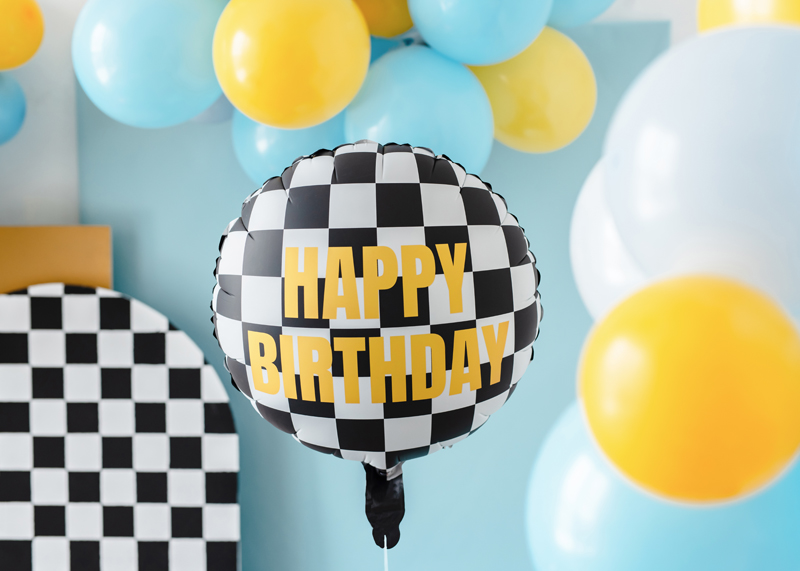 Folienballon Zielflagge, 45 cm - Party Deco