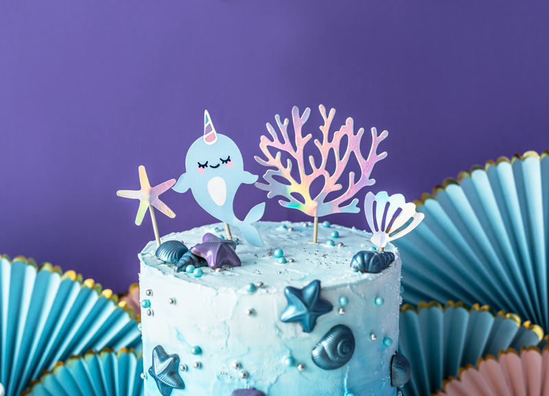 Caketopper Narwal - Meereswelt (4-teilig) - Party Deco