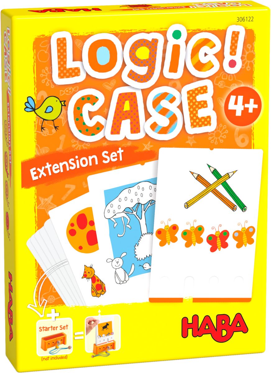 HABA Logic! CASE Starter Set 5+ – Logikspiel Ab 5 Jahren, 77 Rätsel, Mit Holzstift, Reisespiel