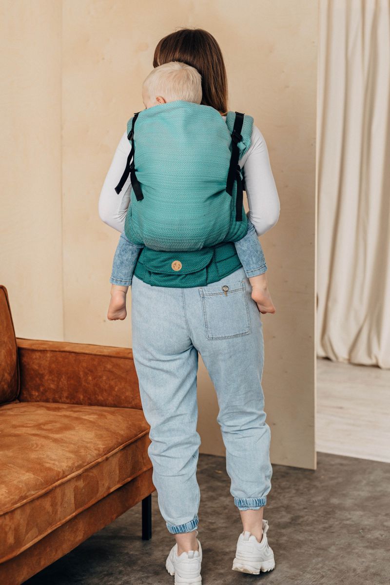 Lenny Lamb Preschool - little Herringbone ombre green - Kleinkindtrage