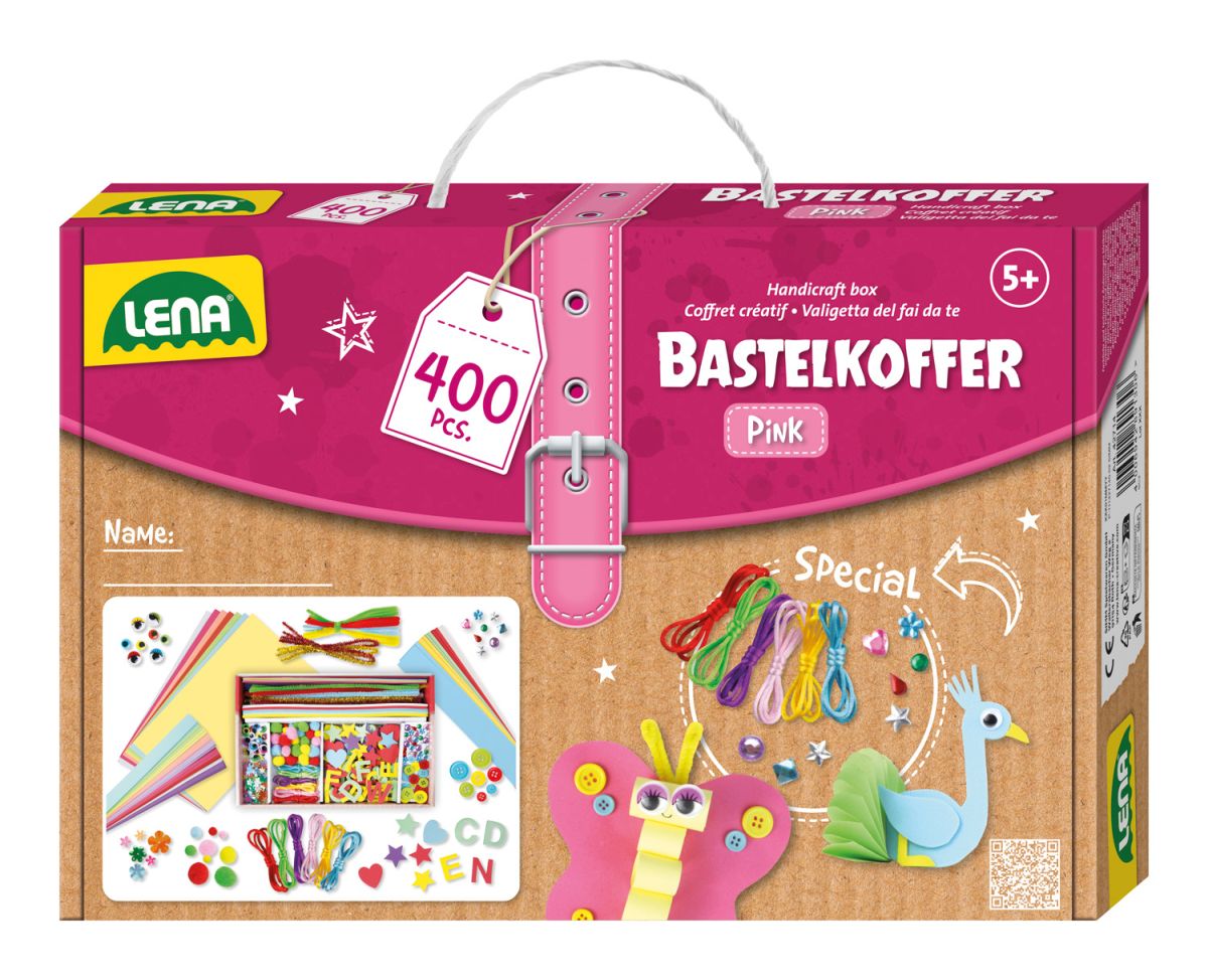 LENA Bastelkoffer pink (400 Teile)