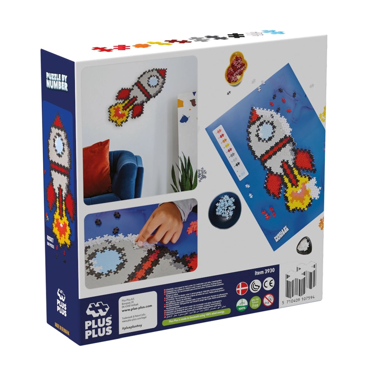 PLUS PLUS Mini-Bausteine Puzzle Rakete (500 Stück)
