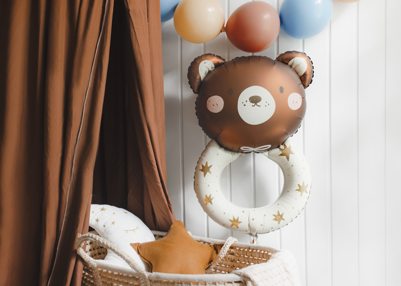 Folienballon Teddybär Rassel, 61x88 cm - Party Deco