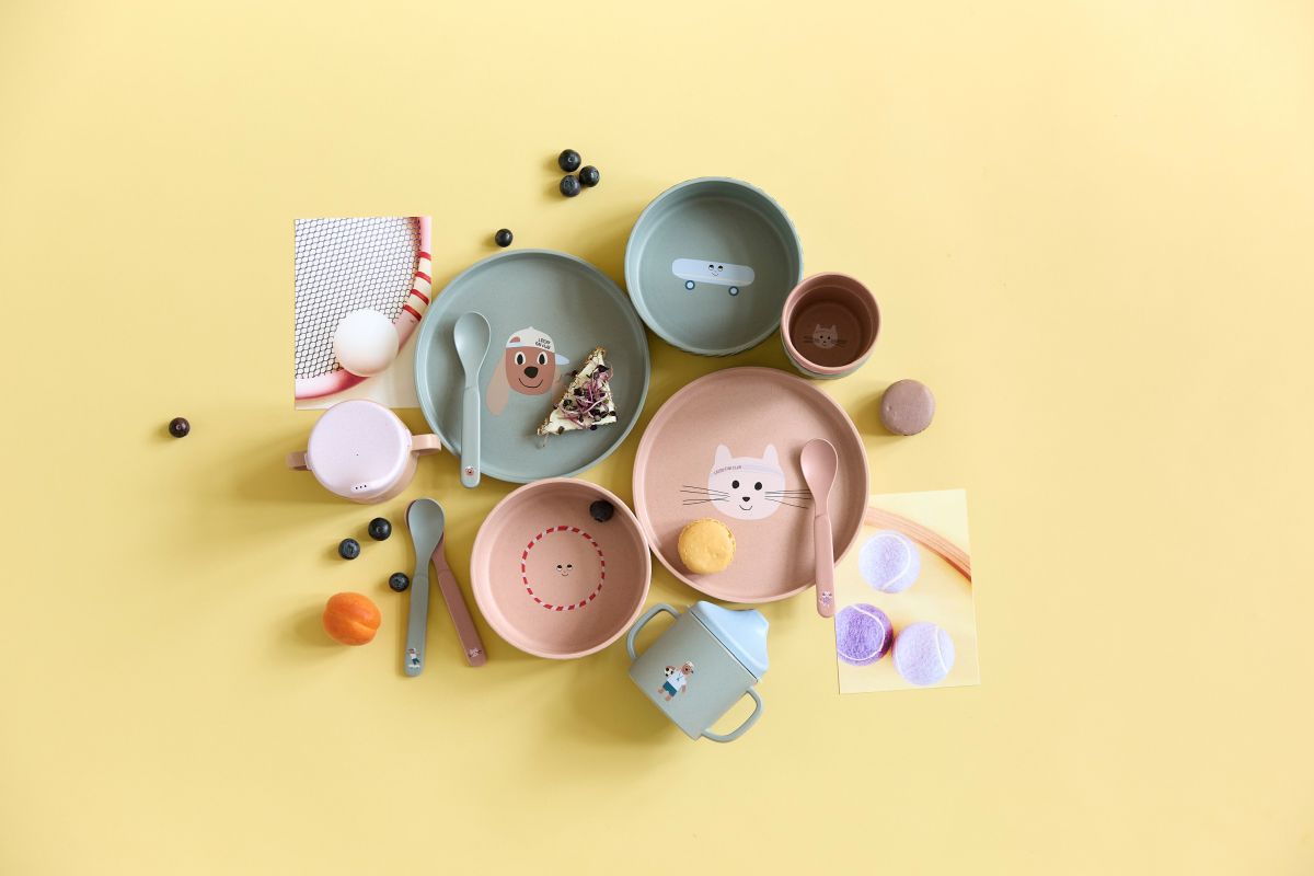 Kindergeschirr-Set Tiny Team Cat (4-teilig) - Lässig