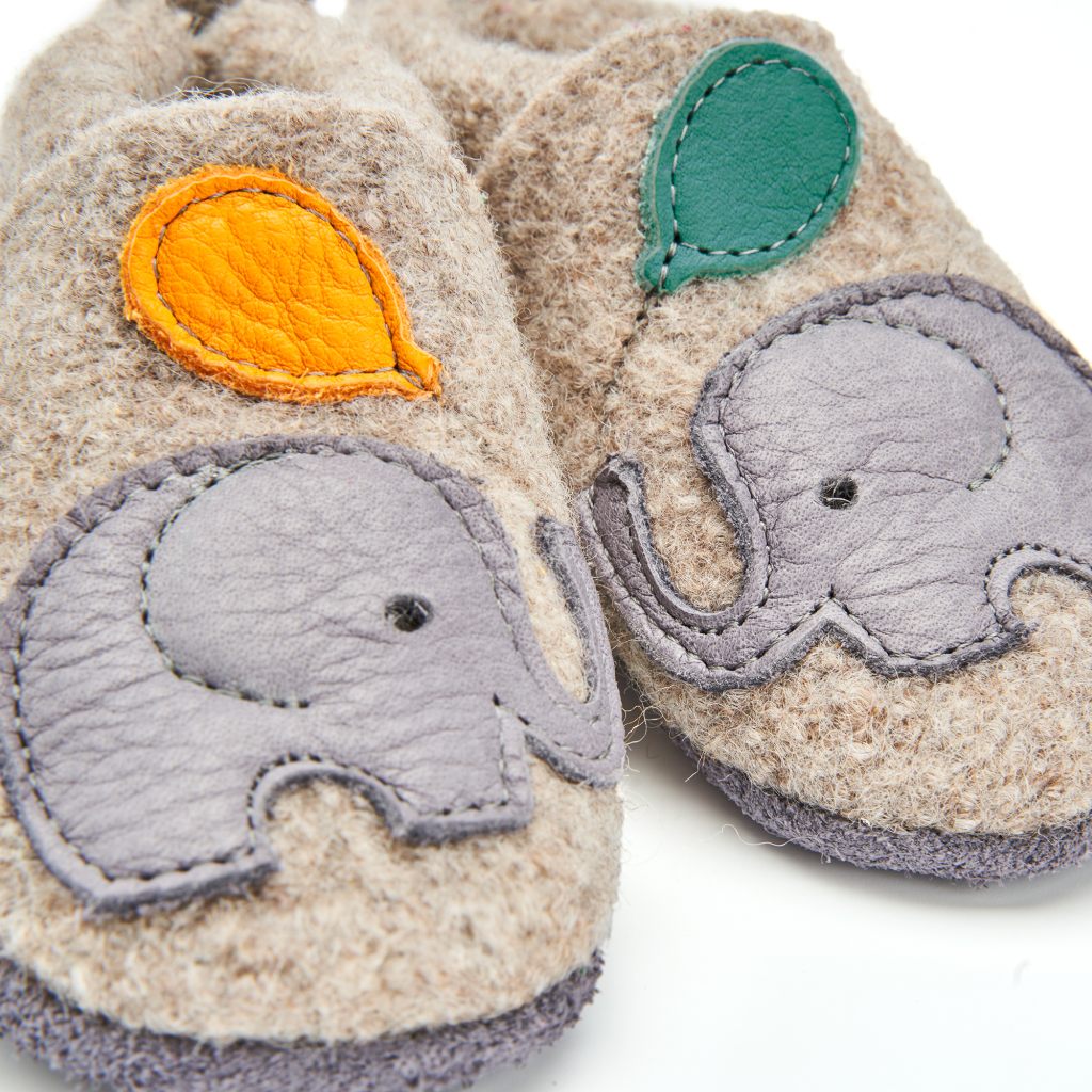 Wolli Hausschuhe Elefant beige Gr. 20-21