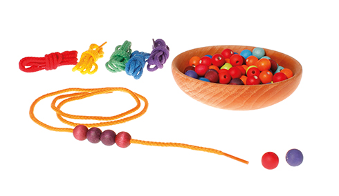 Regenbogen-Schnüre für Fädelspiele (6 Stück) - Grimm's 10319