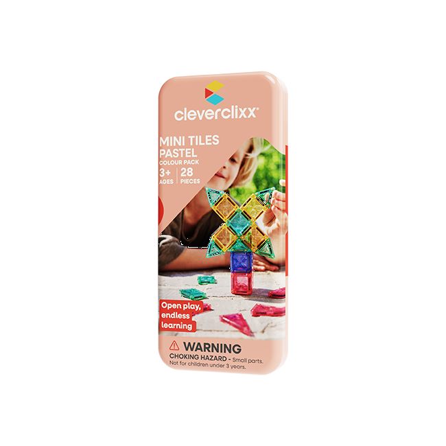 Cleverclixx Mini Tiles Pack Pastell Magnetbausteine (28 Teile)