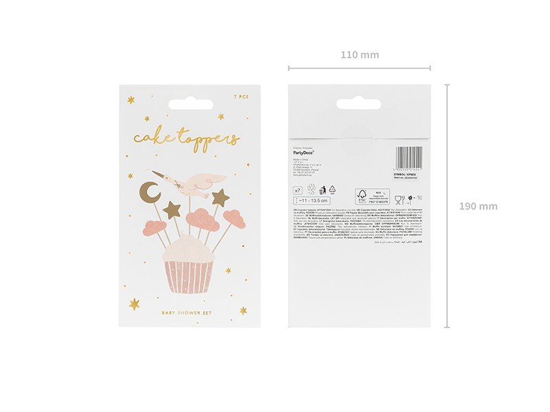 Caketopper Storch (7-teilig) - Party Deco