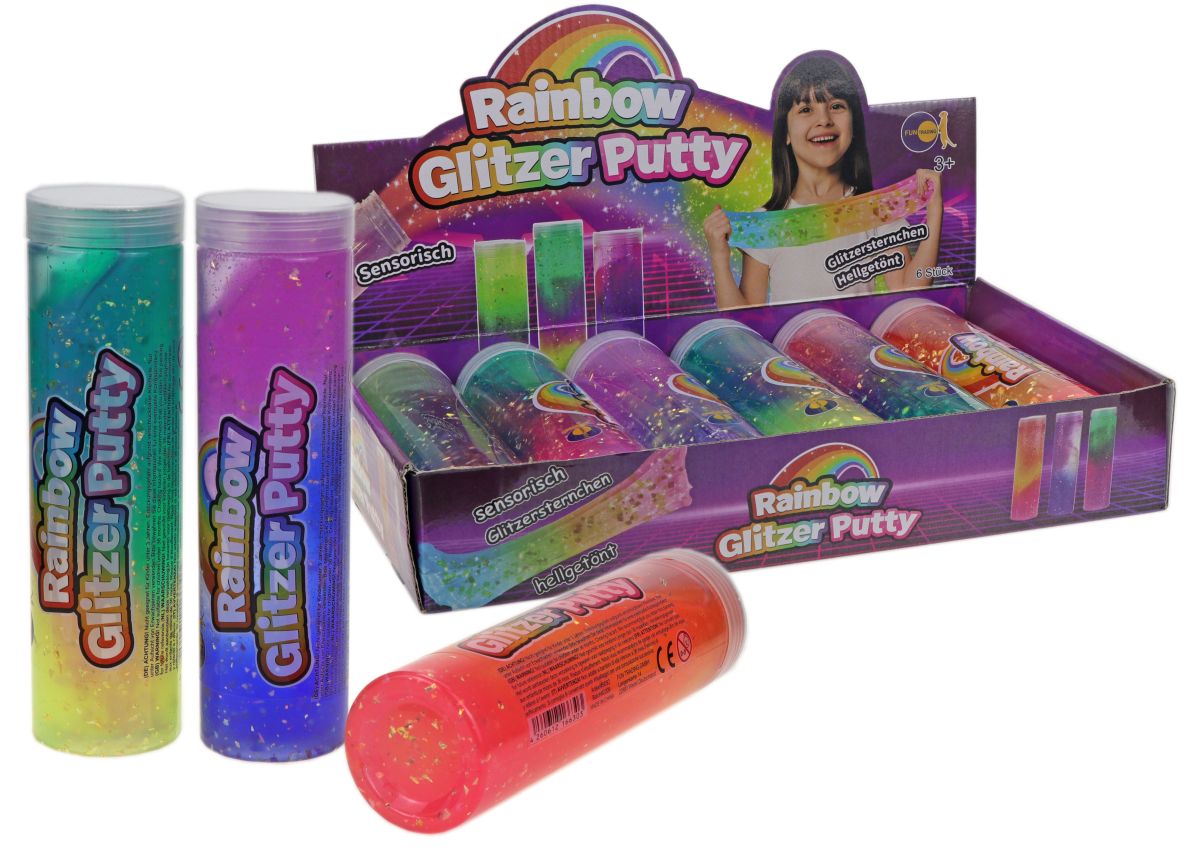 Rainbow Glitzer Putty (verschiedene Designs, 1 Stück) - Fun Trading