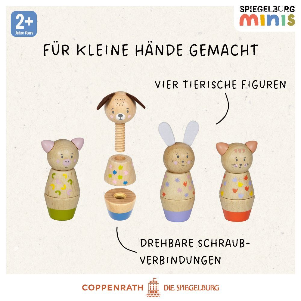 Holz-Schraubklötze - Spiegelburg minis (verschiedene Designs, 1 Stück)