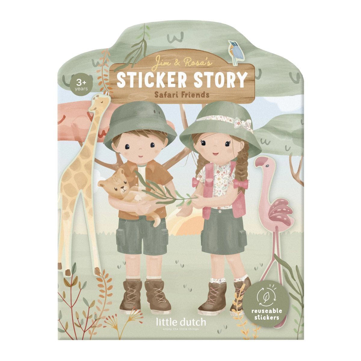 Stickerbuch (Wiederverwendbare Sticker) Safari Friends - Little Dutch
